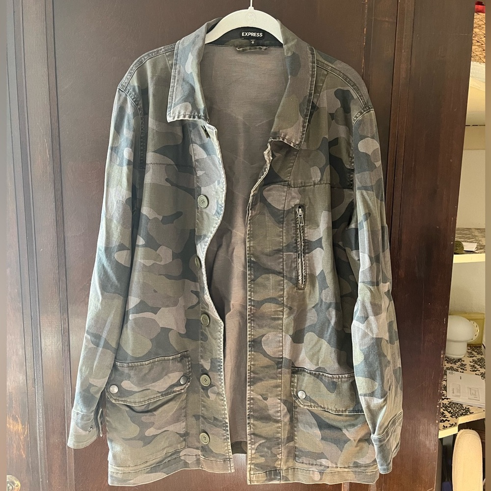Oversized Military Style Camo Jacket